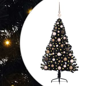 vidaXL Mākslīgais LED Ziemassvētku eglīte su 150 LED Melna 120 cm PVC