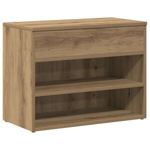 vidaXL apavu plaukts, koka krāsa, 60x30x45 cm, inženierijas koks