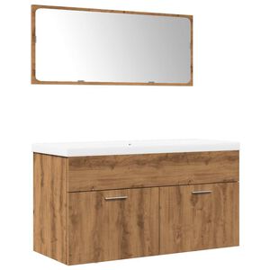 vidaXL 3-daļīgs vannasistabas mēbeļu komplekts, koka krāsa