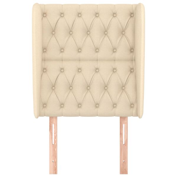 vidaXL galvgalis ar malām, 83x23x118/128 cm, krēmkrāsas audums