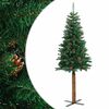 vidaXL Ziemassvētku egle, dabīgs koks un čiekuri, zaļa, 150 cm, PVC
