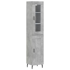 vidaXL augstais skapītis, pelēks, 34,5x34x180 cm, inženierijas koks
