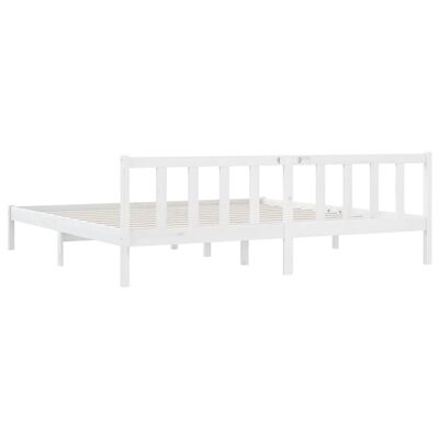 vidaXL gultas rāmis, balts, priedes masīvkoks, 200x200 cm