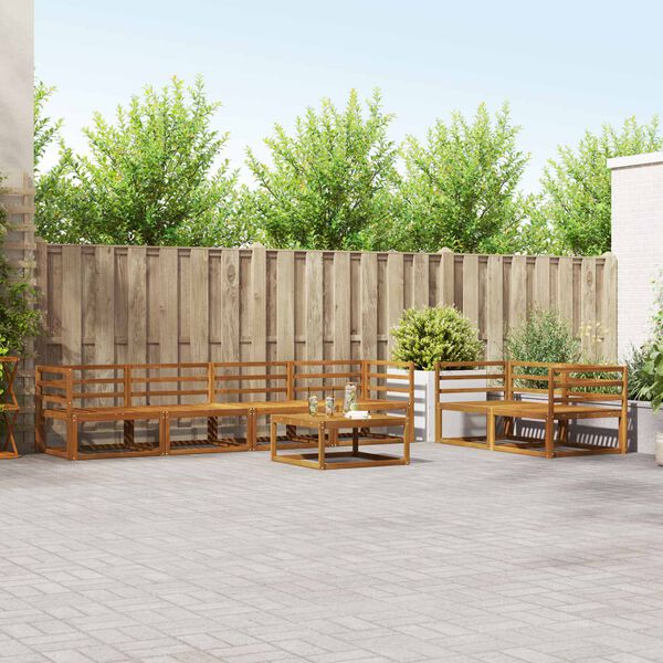 vidaXL Āra dīvānu komplekts 7 pcs Dabiska Cietā akācijas koks