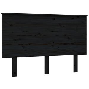 vidaXL gultas galvgalis, melns, 124x6x82,5 cm, priedes masīvkoks