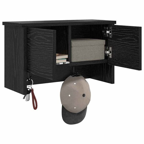 vidaXL Sienas pakaramais Melns ozols 50 x 20 x 30 cm Inženierijas koks