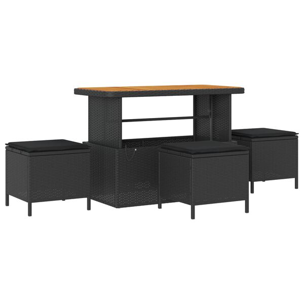 vidaXL Dārza dīvānu komplekts 13 pcs Melna poliratāns