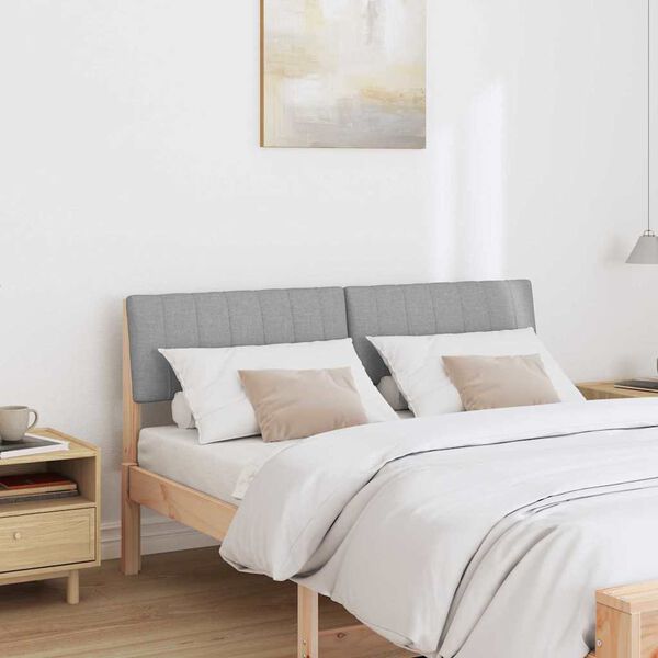 vidaXL Mīkstināts gultas galvgalis Gai&scaron;i pelēks 135 cm