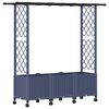 vidaXL Pacelta gulta ar treliem un jumtu Pelēka 162,5 x 40 x 142 cm PP