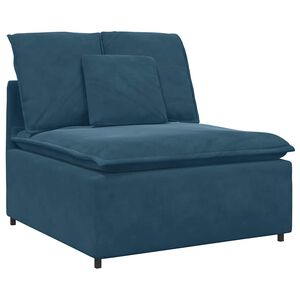 vidaXL modulārs dīvāna centrālais modulis ar spilveniem, zils, 100 cm