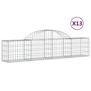 vidaXL arkveida gabiona grozi, 13 gb., 200x30x40/60 cm, cinkota dzelzs