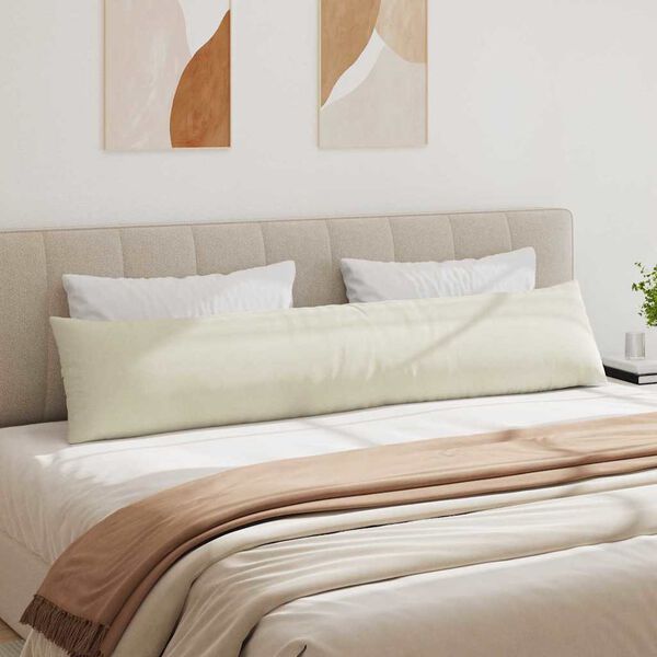 vidaXL Dīvāna spilveni 2 pcs Krēmkrāsa 200 x 40 cm Korduroja audums