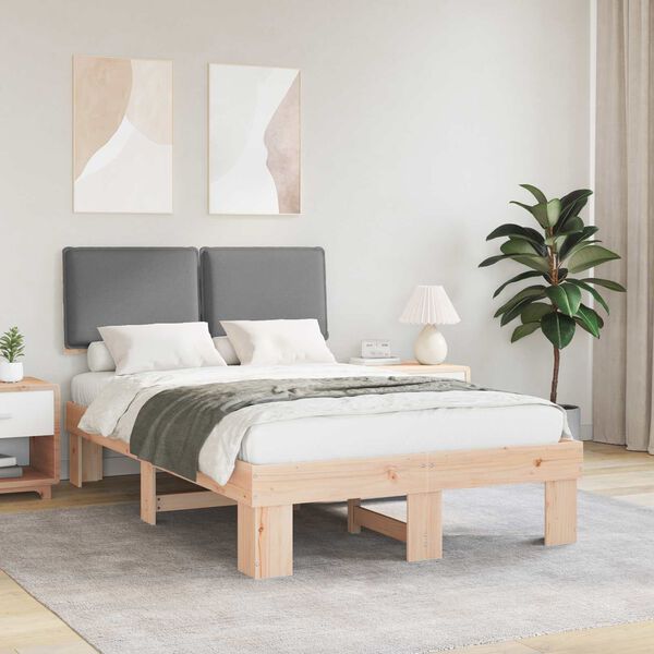 vidaXL Gultas rāmis ar polsterētu galvas balstu Gaiši pelēks