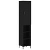 vidaXL augstais skapītis, melns, 34,5x34x180 cm, inženierijas koks