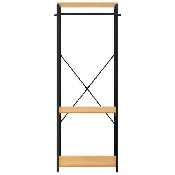 vidaXL drēbju plaukts, 60x40x167 cm, metāls, skaidu plāksne