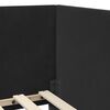 vidaXL Stūra gultas rāmis ar galvas klāju Melna 90 cm x 200 cm