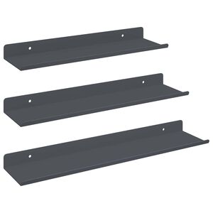 vidaXL Peldējo&scaron;ais plaukts 3 gab. Antracīts 40 x 9 x 2,5 cm Tērauds
