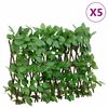 vidaXL mākslīgās efejas &scaron;palera, papla&scaron;ināma, 5 gab., zaļa, 180x30 cm