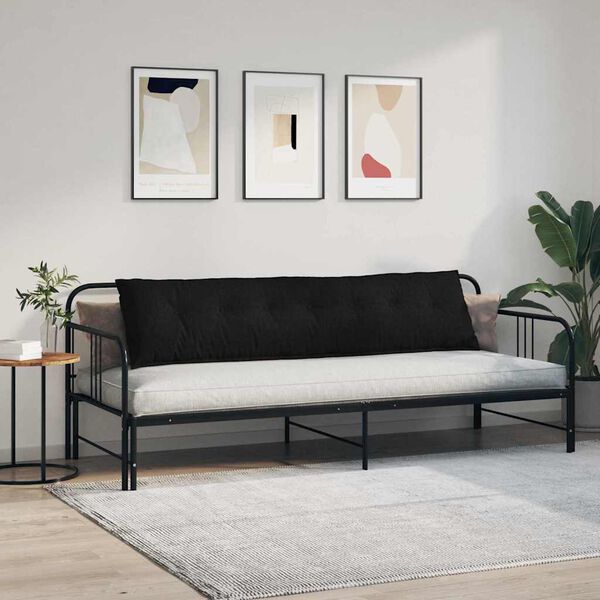 vidaXL Atpakaļ spilvens Melna 200 x 19 x 50 cm audums