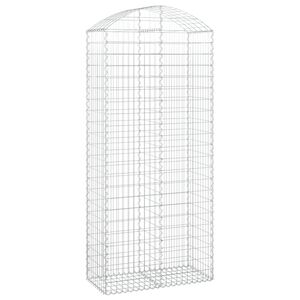 vidaXL arkveida gabiona grozs, 100x50x220/240 cm, cinkota dzelzs