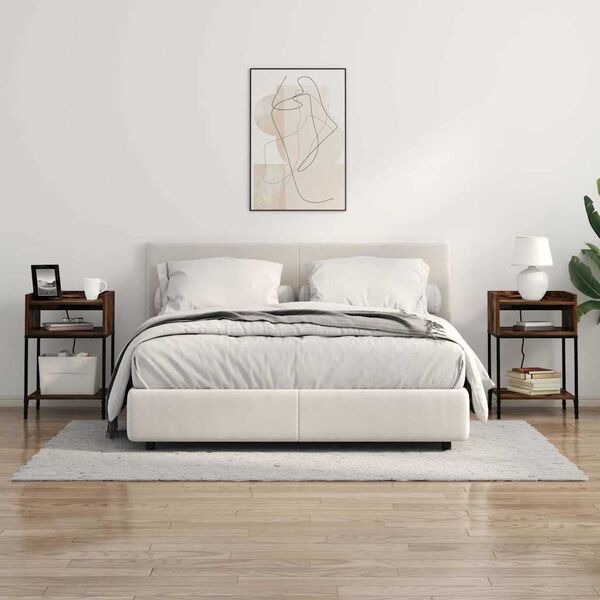 vidaXL Nakts skapītis Dūmaka ozols 40 x 40 x 61 cm Inženierijas koks