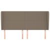 vidaXL galvgalis ar malām, 203x23x118/128 cm, pelēkbrūns audums