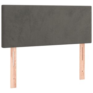 vidaXL gultas galvgalis, 90x5x78/88 cm, tum&scaron;i pelēks samts