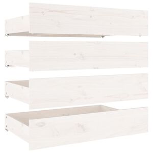vidaXL gultas atvilktnes, 4 gab., baltas, priedes masīvkoks