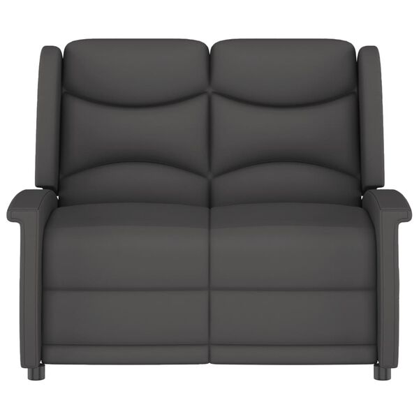 vidaXL divvietīgs masāžas krēsls, atgāžams, tumši pelēks audums