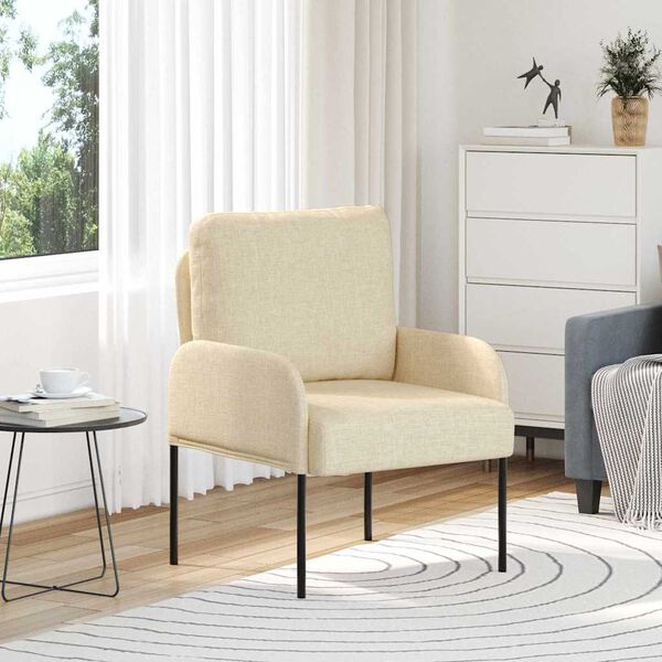 vidaXL Dīvāni ar spilvenu 55cm Krēmkrāsa Saplāksnis