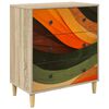 vidaXL Drīzā rokas BONN Retro viļņu druka 66 x 36,5 x 75 cm Sonoma