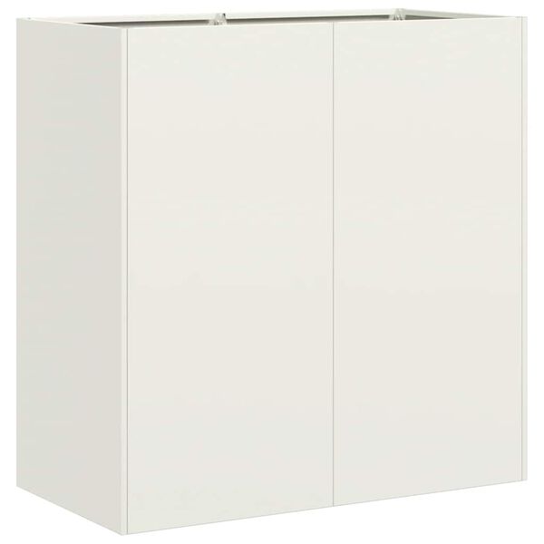 vidaXL puķu kaste, balta, 80x40x80 cm, auksti velmēts tērauds