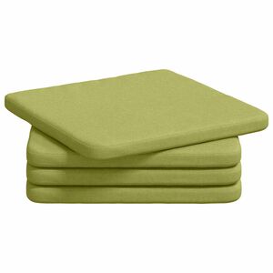 vidaXL Sēdvietas spilventiņi 4 pcs Gai&scaron;i zaļa 40 x 40 x 3 cm audums