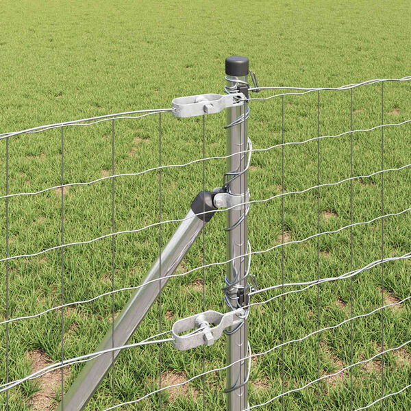 vidaXL Žogs ar stabu Sudraba 0,8 x 10 m Tērauds un PVC