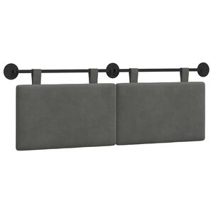 vidaXL Piekaramais gultas galvgalis Tum&scaron;i pelēks Korduroja audums