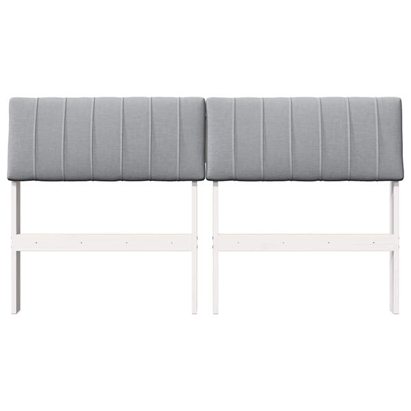 vidaXL Mīkstināts gultas galvgalis Gai&scaron;i pelēks 140 cm