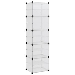 vidaXL apavu plaukts, caurspīdīgs, 44x31,5x153,5 cm, plastmasa