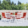 vidaXL dārza krēslu spilveni, 6 gab., sarkani, 120x50x7 cm, audums