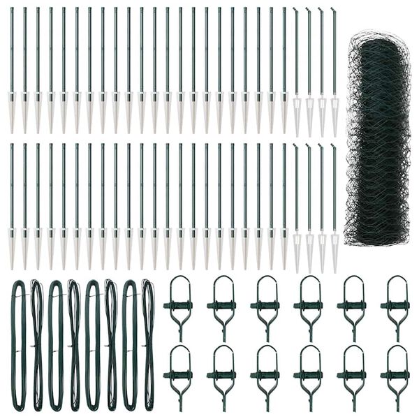 vidaXL Žoga āķis Zaļa 100 x 0,5 m (50 mm acs) Tērauds un PVC