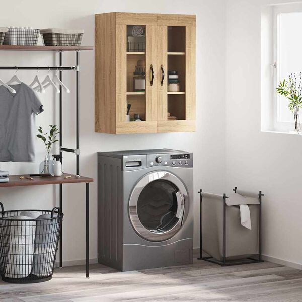 vidaXL sienas skapītis, 69,5x34x90 cm, inženierijas koks, ozola krāsa