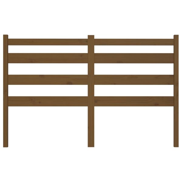 vidaXL gultas galvgalis, medus brūns, 141x4x100 cm, priedes masīvkoks