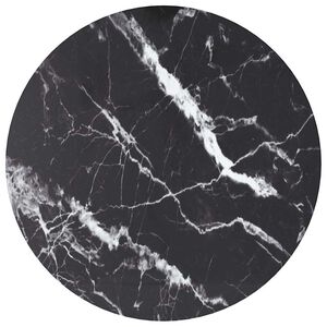 vidaXL galda virsma, melna, &Oslash;40x0,8 cm, stikls ar marmora dizainu