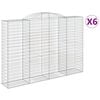 vidaXL arkveida gabiona grozi, 6 gb., 300x50x200/220cm, cinkota dzelzs