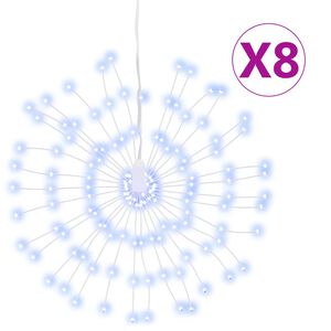 vidaXL Ziemassvētku dekorācijas 8 gab., 140 LED, vēsi baltas, 17 cm