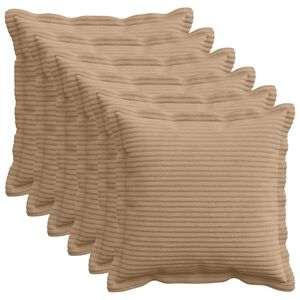 vidaXL Spilvenu pārvalks 6 gab. HOUTEN Brūna 30 x 30 cm kordurojs