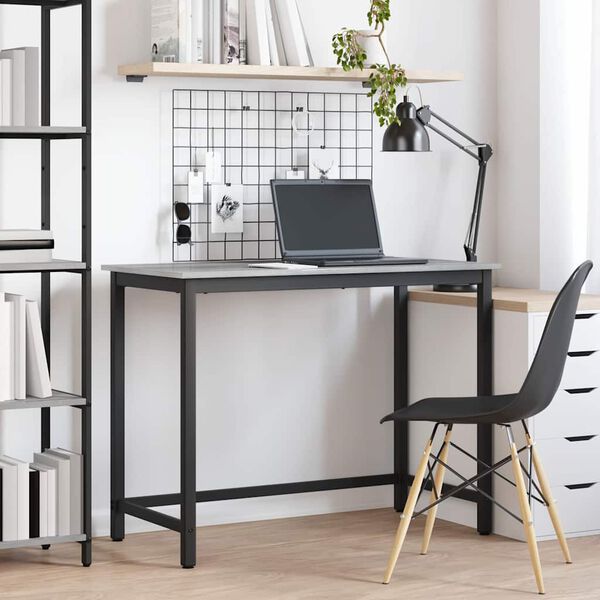 vidaXL galds Pelēks Sonoma 80 x 50 x 76,5 cm Inženieru koks un tērauds