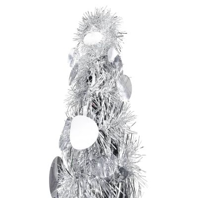 vidaXL mākslīgā Ziemassvētku egle, saliekama, sudrabaina, 180 cm, PET