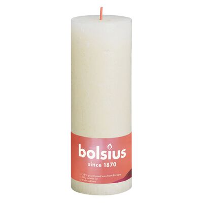 Bolsius cilindriskas sveces Shine, 4 gb., 190x68 mm, maigā pērļu krāsā