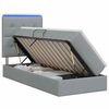 vidaXL LED uzglabā&scaron;anas gulta ar matraci Gai&scaron;i pelēka 90 x 190 cm