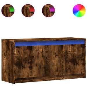 vidaXL TV skapītis ar LED, koka krāsa, 100x34x50 cm, inženierijas koks